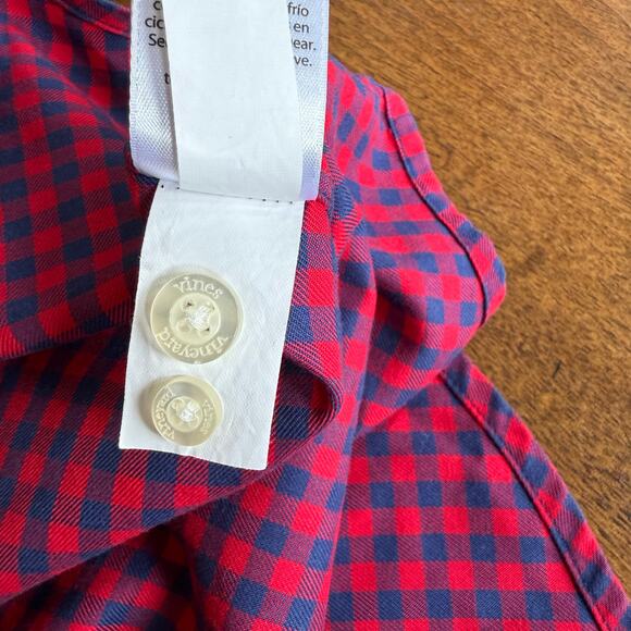 Vineyard Vines Tucker Gingham Classic Fit Button Down Shirt Plaid Red Mens Lrg - Picture 8 of 11